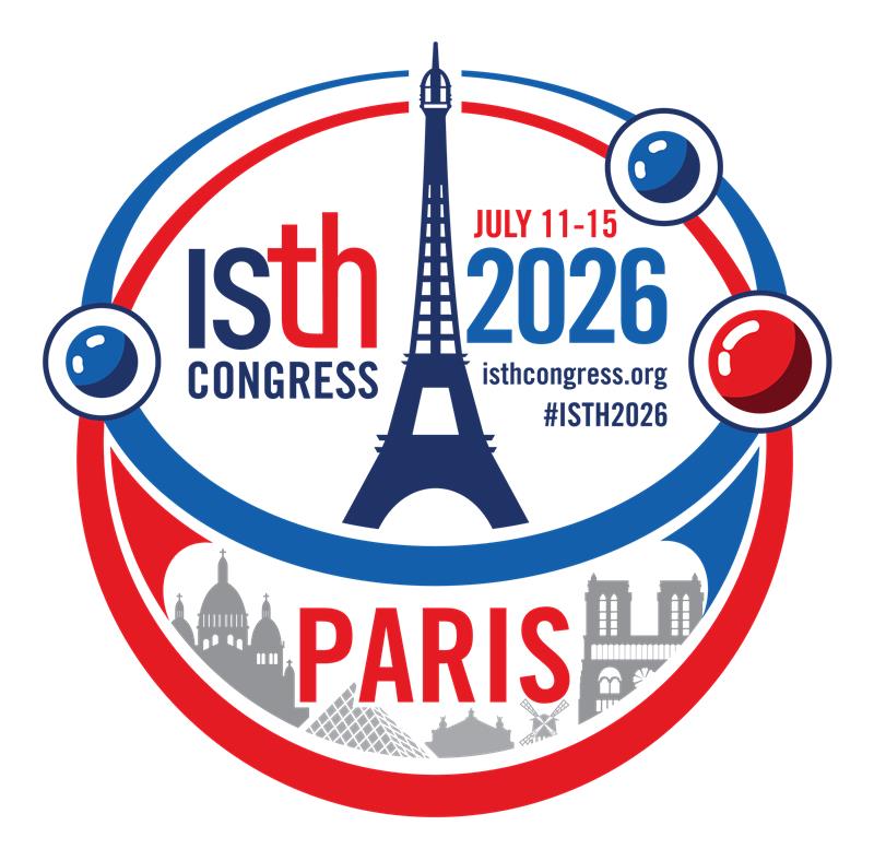 ISTH Congress 2026 logo that has a blue illustration of the Eifel Tower in the center